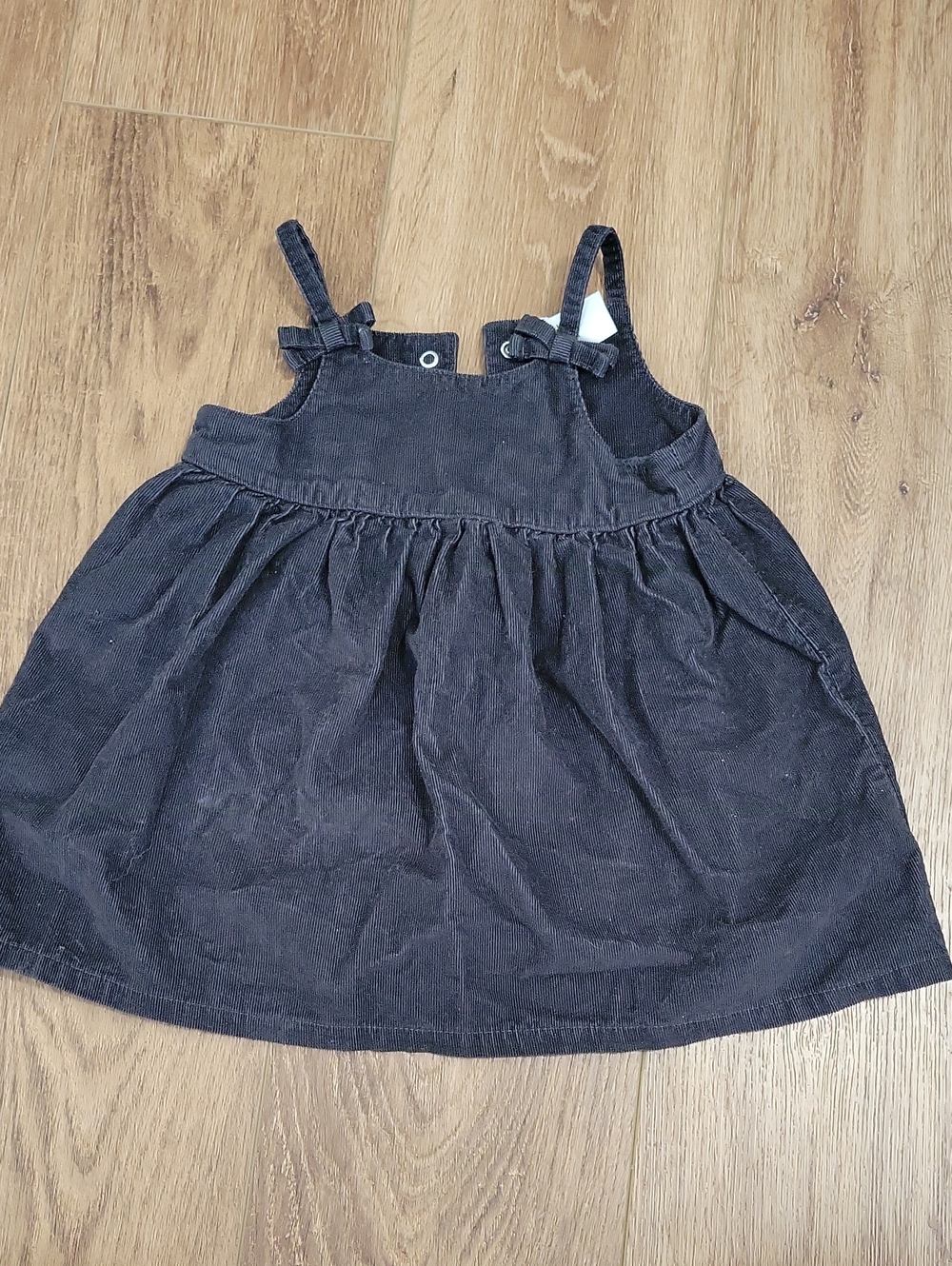 Carter's Black Corduroy Pinafore with Front Bows